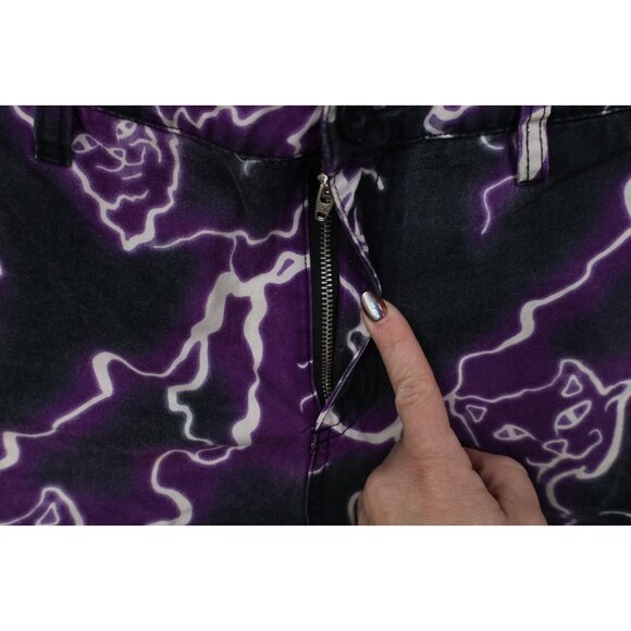 Vintage Y2K Streetwear Mens 32x29 Distressed Cat Lightning Cargo Pants Cotton - Picture 9 of 16